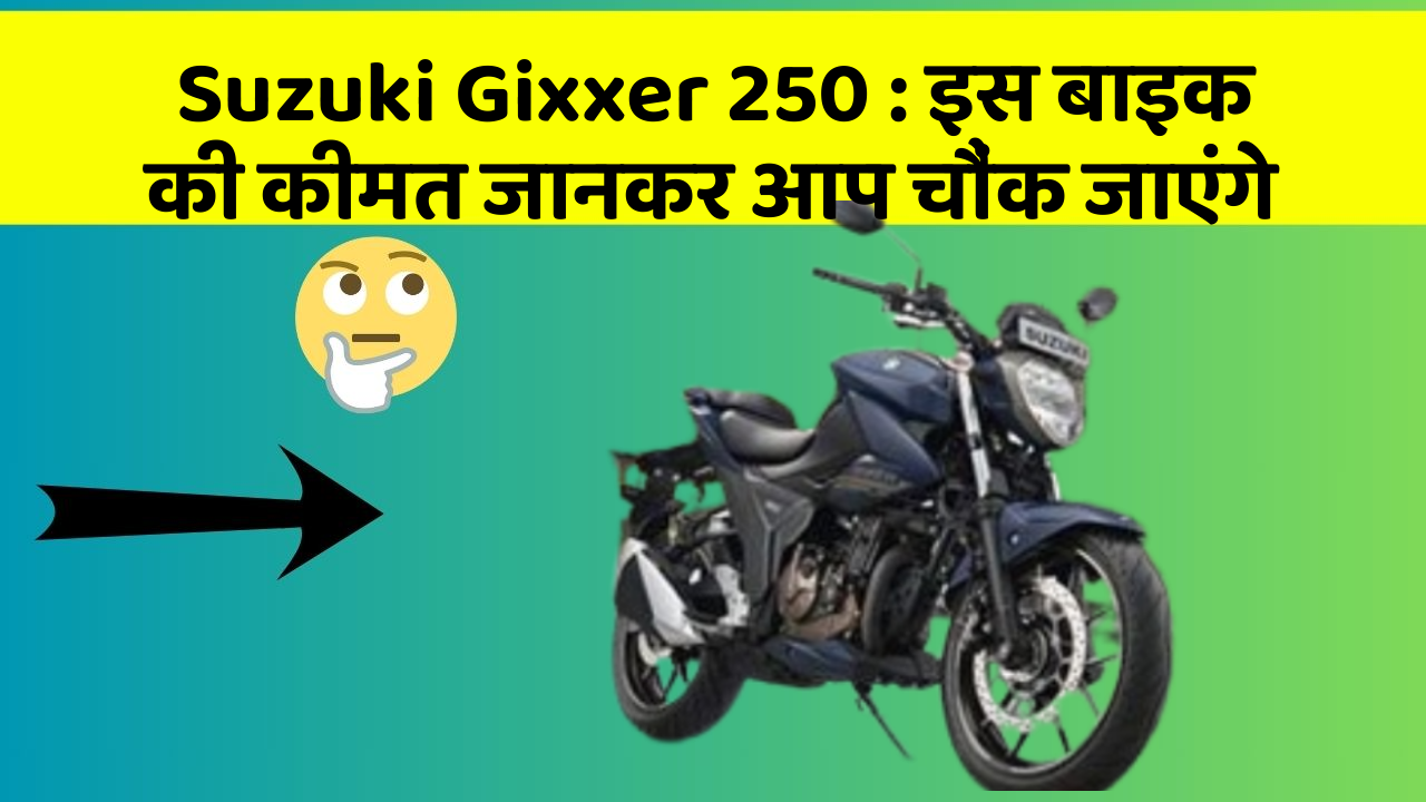 Suzuki Gixxer 250 : इस बाइक की कीमत जानकर आप चौंक जाएंगे